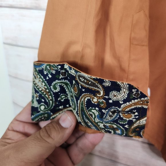 NWT Coofandy Button Up Shirt Men's Medium Brown Flip Cuff Long Sleeve Western - Picture 14 of 15